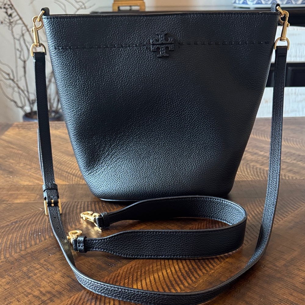 Tory Burch Black Crossbody Bag with Gold Accents